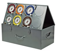 Чемодан испытательный пневматический, 6 манометров 0–16 бар, KUKKO W-6050/6